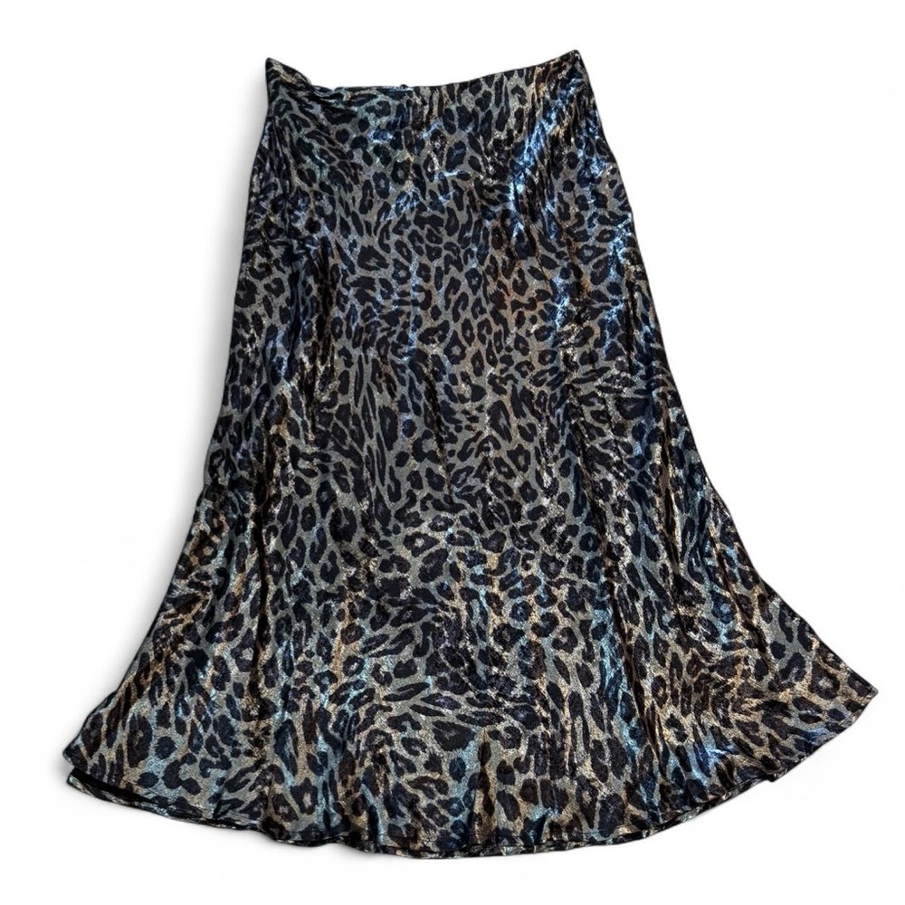 Black & Silver Leopard Print Maxi Skirt - Picture 2 of 6